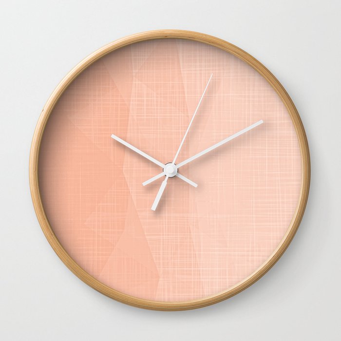A Touch Of Peach - Soft Geometric Minimalist Wall Clock
