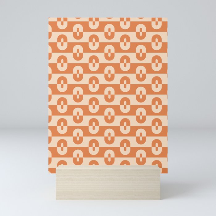 Geometric Pattern - Brown Orange Mini Art Print