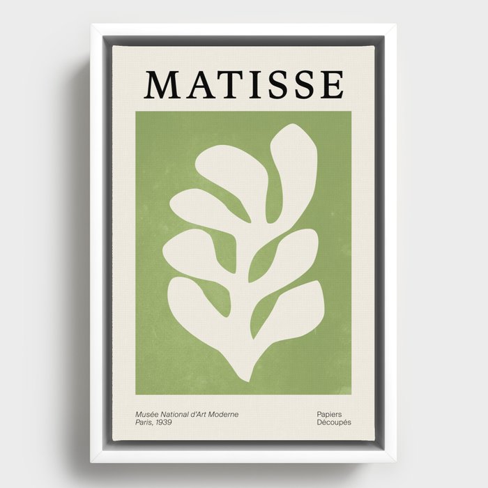 Forest Green Leaf: Matisse Paper Cutouts V Framed Canvas