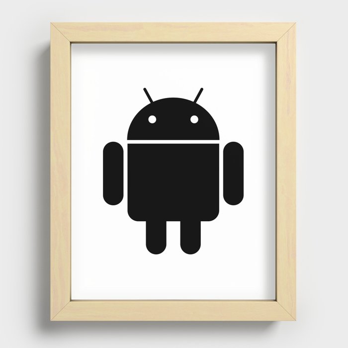 Black Android robot Recessed Framed Print