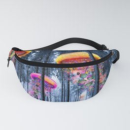 Winter Forest of Electric Jellyfish Worlds Fanny Pack