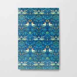 Vintage William Morris Birds Blue Floral Metal Print | Pattern, Boho, Floral, Graphicdesign, Maximalist, Flower, Nature, Cottage Core, England, Vintage 