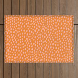 Pink and Orange Polka Dot Spots Pattern (pink/orange) Outdoor Rug