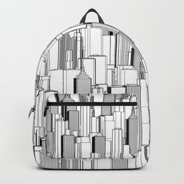Tall city B&W / Lineart city pattern Backpack | Construction, Town, Cityscape, Cartoon, Pattern, Business, Vector, Building, Graphicdesign, Buildings 