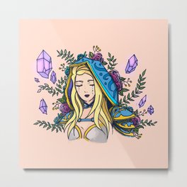 Maiden of Ice Metal Print | Mmorpg, Girl, Painting, Ice, Leaves, Love, Floral, Flowers, Game, Warcraft 