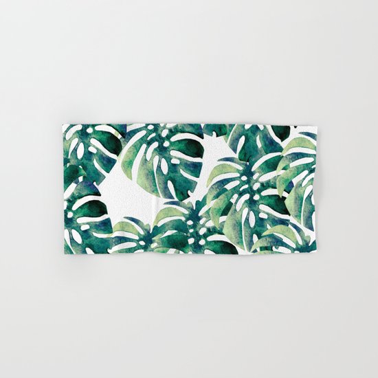 Monstera Pattern Hand & Bath Towel
