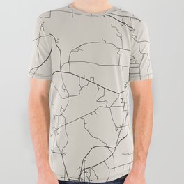 Macon County - black and white map All Over Graphic Tee