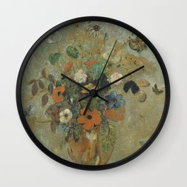 Still life with flowers - Gustav Klimt Wall Clock