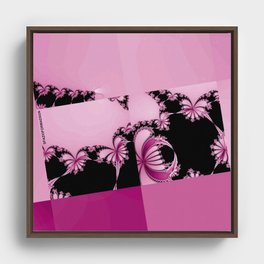 Fractal Garden pink Framed Canvas