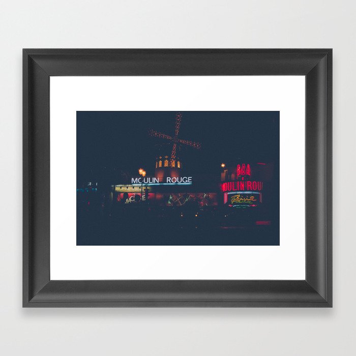 Moulin | Rouge | Paris at night #1 Framed Art Print