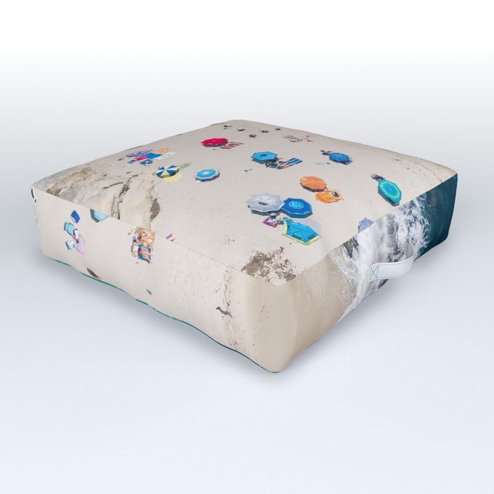 Beachgoers at Windansea Outdoor Floor Cushion