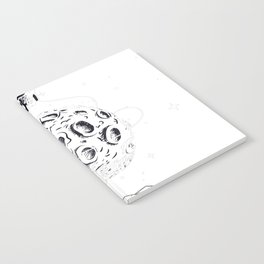 Astronaut With Spaceship Flying Around The Moon Notebook