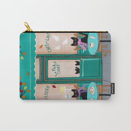 Paris Cafe for Cats Carry-All Pouch | Paris, Acrylic, French, Painting, Blackcats, Cafecats, Blackcat, Coffee, Catsandcoffee, Cafe 