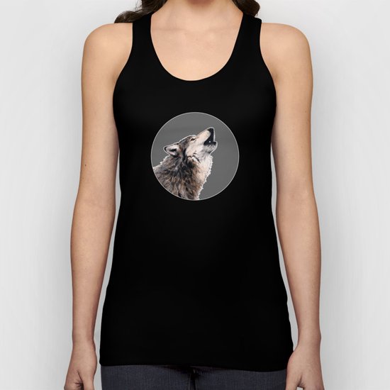 Grey wolf Unisex Tank Top