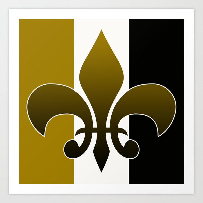 Black And Gold Fleur De Lis Art Print By Beckybetancourt Society6