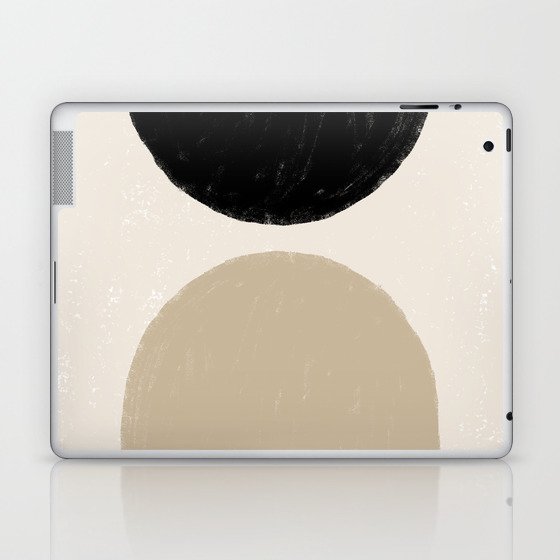 Minimalist Abstract Shapes (tan/black) Laptop & iPad Skin