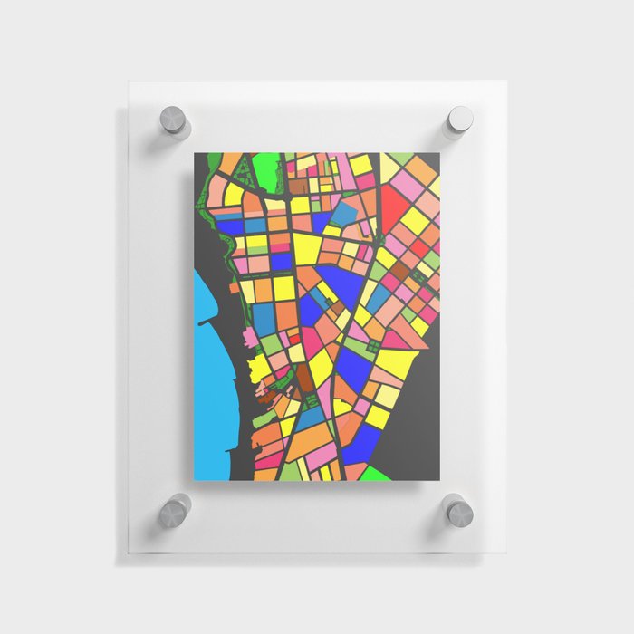 BARRANCO MAP Blocks Colors Floating Acrylic Print