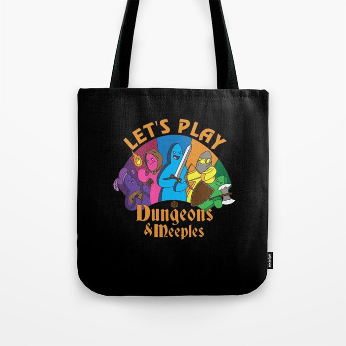 Lets Play Dungeons and Meeples Tote Bag