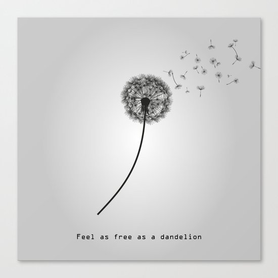 Feel as free as a dandelion Canvas Print