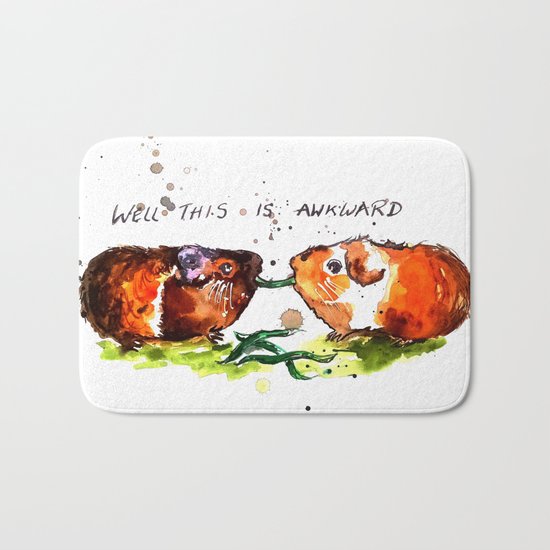 Guinea Pigs Feeling Awkward Bath Mat