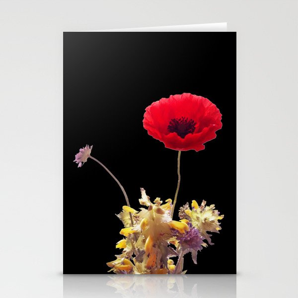 Poppy and wildflowers Stationery Cards