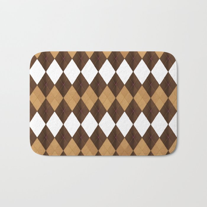 Versatile Brown Argyle Pattern Perfect for Any Occasion Bath Mat
