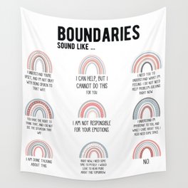 Boundaries Mental Health Reminder for Counselors Wall Tapestry