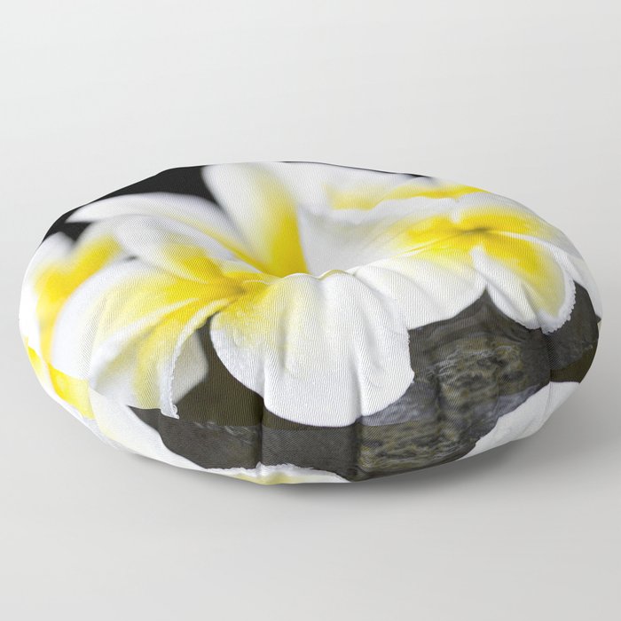 Plumeria obtusa Singapore White Floor Pillow