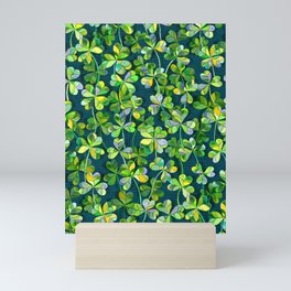 Lucky Clovers in Emerald Green Mini Art Print