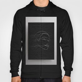 Abstract female face in wavy horizontal lines  Hoody