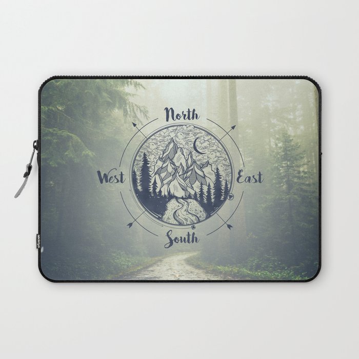 Compass Mountain Road Trip Laptop Sleeve
