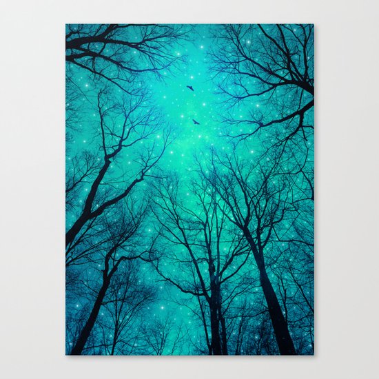 A Certain Darkness Is Needed II (Night Trees Silhouette) Canvas Print