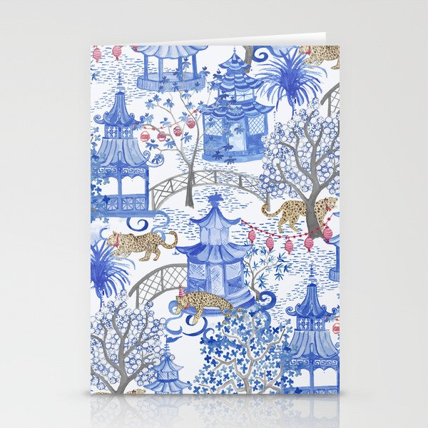 Party Leopards in the Pagoda Forest Stationery Cards