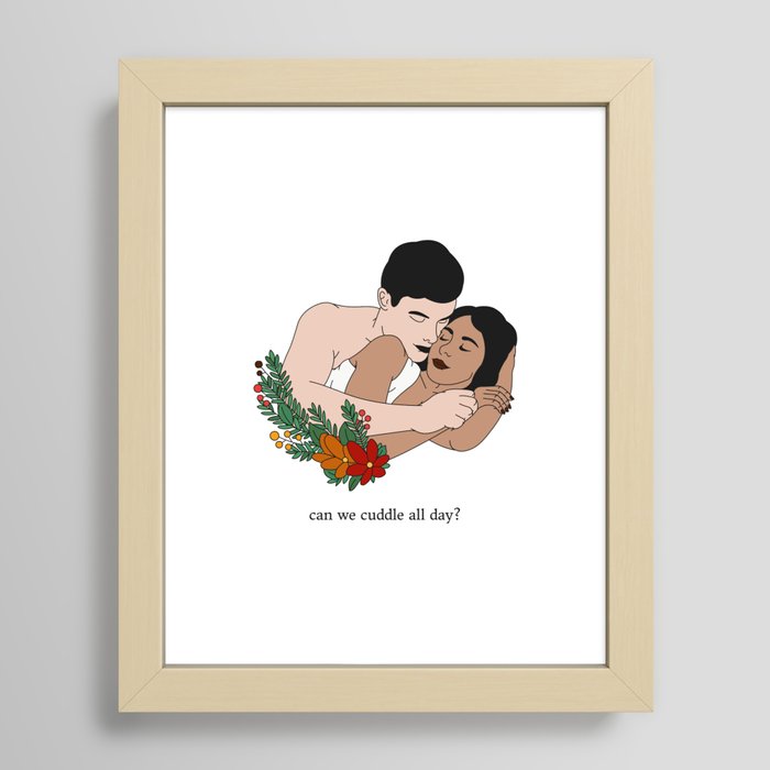 Can We Cuddle All Day? (#1023) Framed Art Print by Eromatica Custom Prints  🎨 | Society6