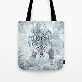 Snow Wolf Tote Bag