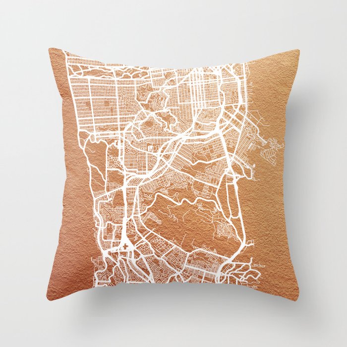 San Francisco map Throw Pillow