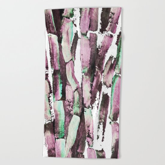 Purple Sugarcane on Greenery Beach Towel