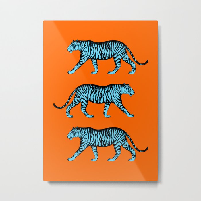 Tigers (Orange and Blue) Metal Print