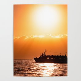 Sunset Cruise Pacific Ocean Lanai Hawaii Poster