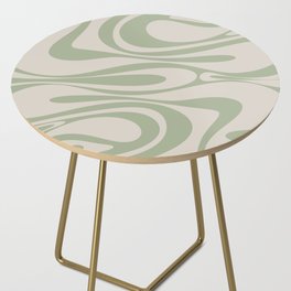 Mod Thang Retro Modern Abstract Pattern in Sage Green and Beige Side Table