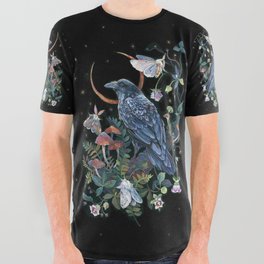 Moon Raven  All Over Graphic Tee