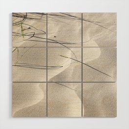 Soft sand and dunegrass shadow art print - beach summer vibe - nature and travel photography Wood Wall Art