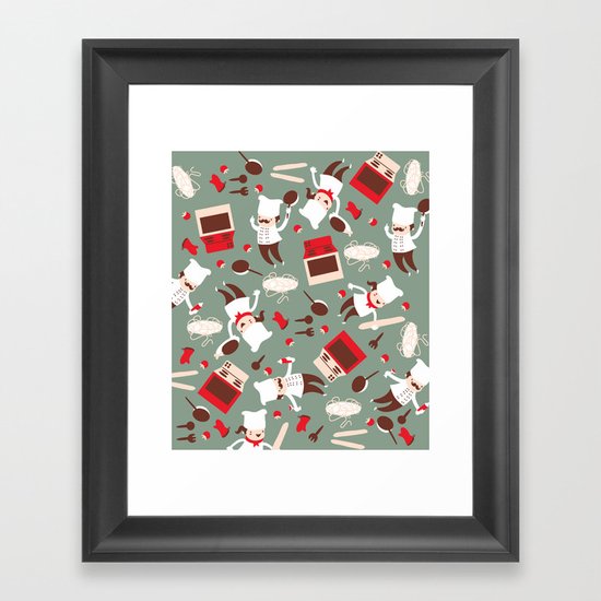 Chef pattern Framed Art Print