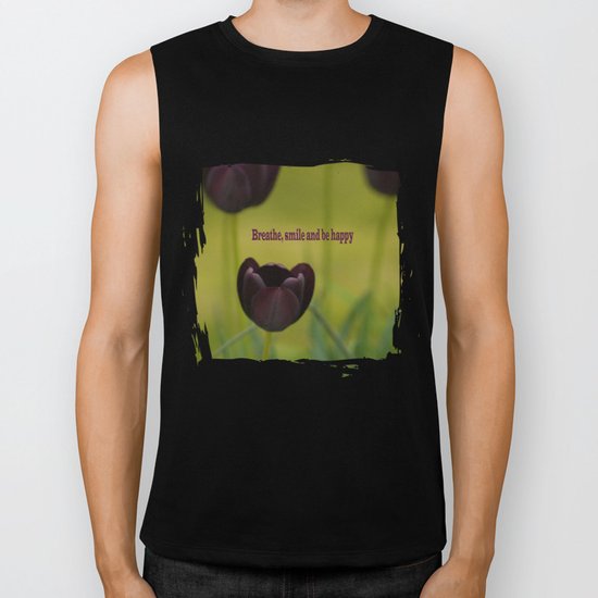 Black Tulip Field Biker Tank