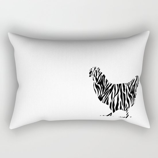 Chicken with zebra pattern Rectangular Pillow