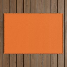 Solid Hot Orange Color Outdoor Rug