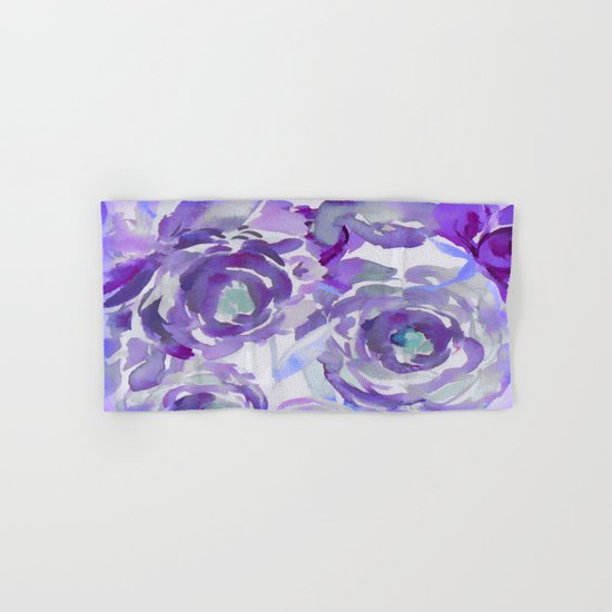 Purple Haze Painterly Floral Abstract Hand & Bath Towel