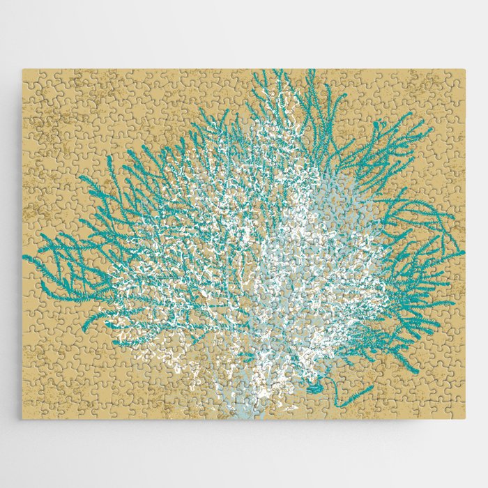 fine art Abstract art gestual, organic blue Jigsaw Puzzle