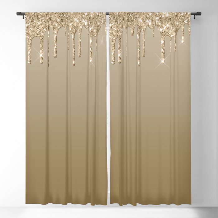 Beautiful Glittered Ice Cream Dripping Pattern Blackout Curtain