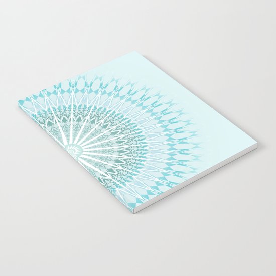 Turquoise White Mandala Notebook